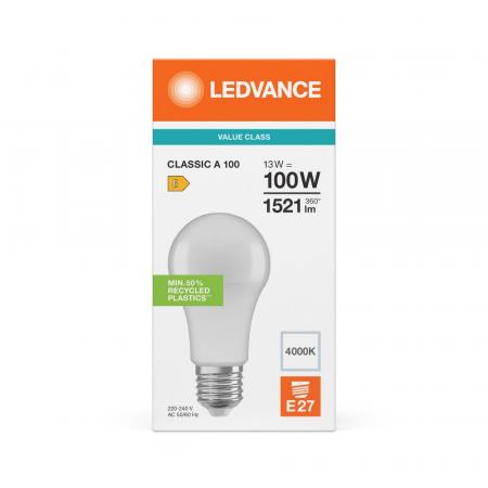 Ledvance E27 LED Lampe Classic matt 13W wie 100W 4000K neutralweißes Licht - Performance Class